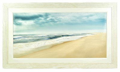 29" x  49" Beach Landscape Gel Textured Print with No Glass