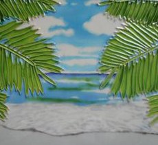 6" Square Palm Tree Entrance Ceramic Tile