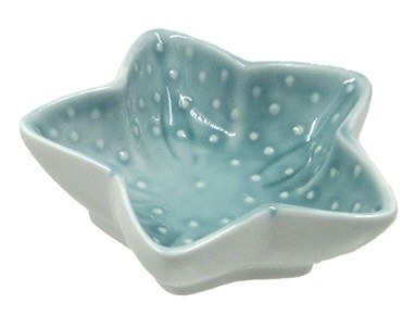 4" Blue Ceramic Starfish Dish