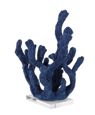 13" Dark Blue Faux Coral with Acrylic Base
