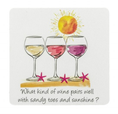 4" Square What Kind of Wine Pairs Well Coaster