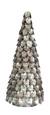 8" Natural Abalone Beaded Shell Cone Tree