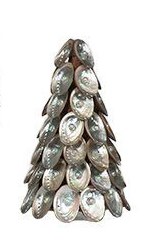 4" Natural Abalone Beaded Shell Cone Tree