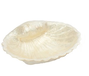6" White Capiz Shell Dish