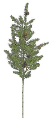 29" Green Angel Pine Spray with Cones