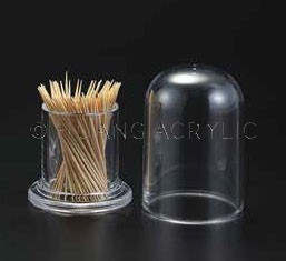 3" Round Acrylic Toothpick Holder with Cover