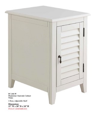 24" x 15" White Plantation Shutter Cabinet with Door