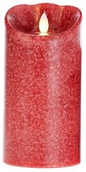 3.7" x 6" Red Mottled LED Pillar Candle