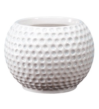4" Round White Golf Ball Pot