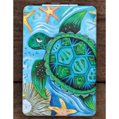 4" Multicolored Sea Turtle Compact Mirror
