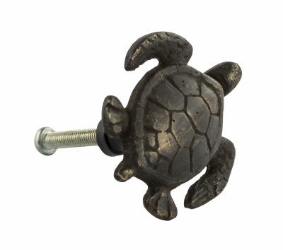 1.5" Small Distressed Dark Bronze Finish Turtle Pull