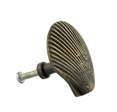 1.5" Small Distressed Dark Bronze Finish Shell Pull