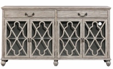 72" Ash Fretwork Drawer Cabinet