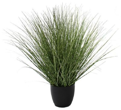 30" Potted Faux Green Spotted Grass Bush