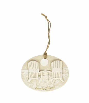 4" Sanibel Two Beach Chair Oval Ornament