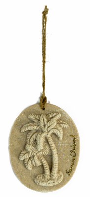 4" Sanibel Island Double Palm Tree Glitter Ornament