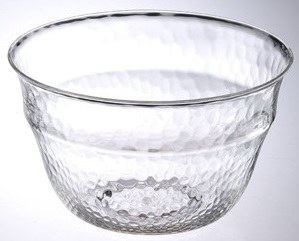 11" Round Clear Acrylic Textured Salad Bowl