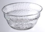 6" Round Clear Acrylic Textured Serving Bowl