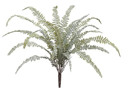 24" Faux Green and Gray Fern Spray