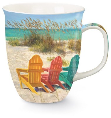 15 fl oz Multicolored Adirondak Chair Beach Chairs Mug