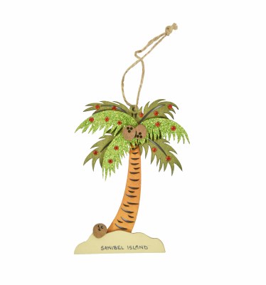 3" Sanibel Island Wood Palm Ornament