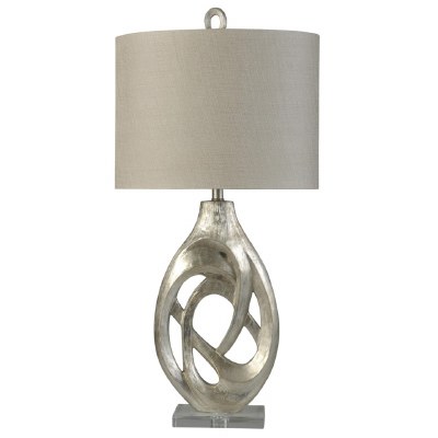 37" Champagne Silver Open Swirl Lamp with Hardback Shade