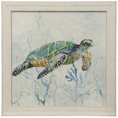 29" Square Sea Turtle 1 Gel with Frame