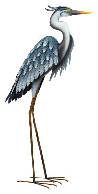 42" Metal Blue Heron