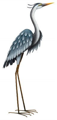 45" Metal Blue Heron