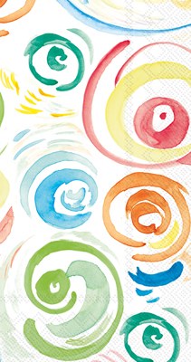 9" x 5" Multicolored Happy Circles Guest Towels