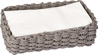 9" x 6" Gray Woven Guest Towel Holder