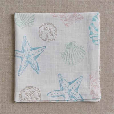 20" Square Multicolored Beachcomber Shell Cloth Napkin