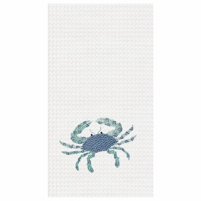 27" x 18" Blue and Green Crab Kitchen Towel