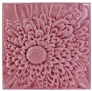 16 Square Pink Metal Flower Wall Plaque 16 Square Pink Metal Flower Wall Plaque