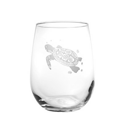 Swimming Sea Turtles - Etched Glasses - Set of 4