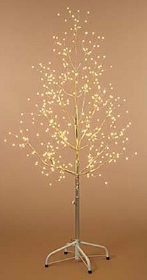 48" Lighted Silver Branch Tree