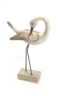 12" Beige Bird with Head Back