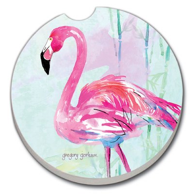 3" Round Flamingo Flair Car Coaster