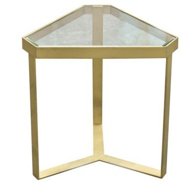18" Glass Top Table with Gold Base