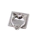 Square Silver Toned Cell Phone Ring Holder