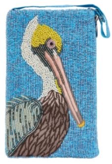 8" x 5" Beaded Multicolor Pelican Purse