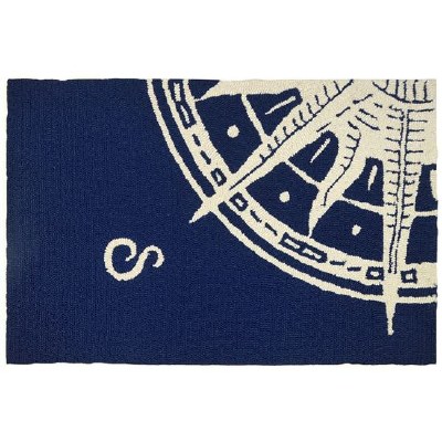 1 ft. 10 in. x 2 ft. 10 in. Navy Sailors Compass Rug