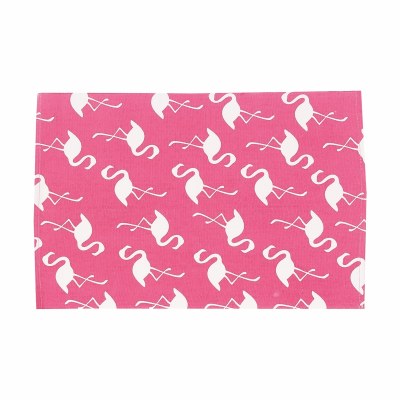 13" x 19" Pink and White Beachy Flamingo Woven Placemat