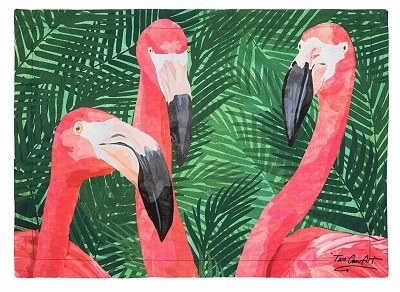 14" x 19" Green and Pink Flamingos Placemat