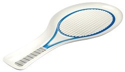 21" White and Blue Tennis Racket Melamine Platter