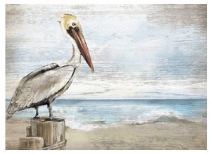 18" x 24" Pelican on Beach Wall Plaque
