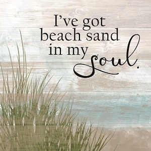 14" Square Wood Beach Sand in My Soul Wall Plaque