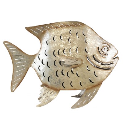 14" Gold Fish Metal Lantern