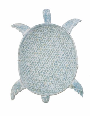 16" Blue Sea Turtle Bamboo Basket