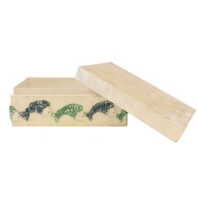 5" x 8" Blue and Green Fish Capiz Box